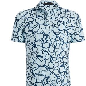G/Fore Men's XL Daybreak Scribble Floral Tech Pique Polo MSRP $120